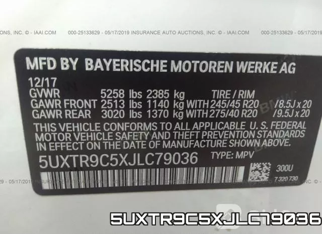 5UXTR9C5XJLC79036 фото 10
