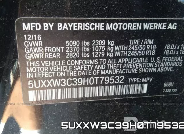 5UXXW3C39H0T79532 фото 10
