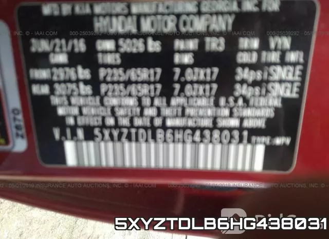 5XYZTDLB6HG438031 фото 10