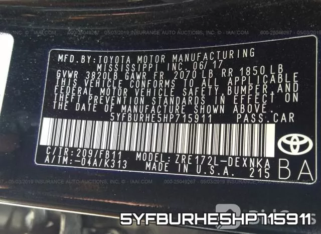 5YFBURHE5HP715911 фото 10