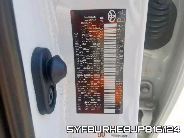 5YFBURHE8JP816124 фото 2