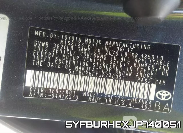 5YFBURHEXJP740051 фото 10