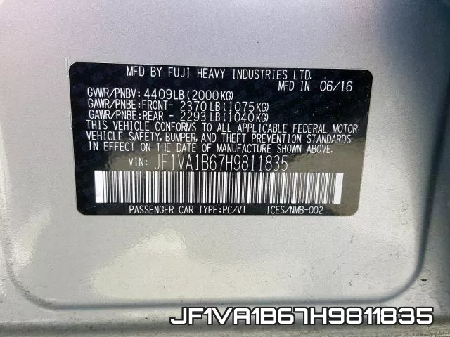 JF1VA1B67H9811835 фото 2