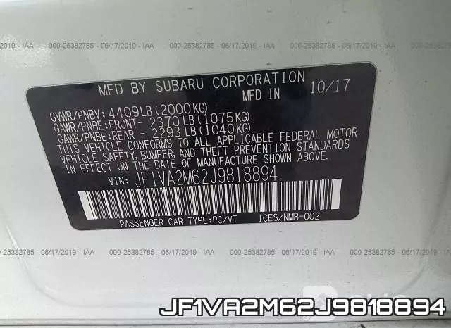 JF1VA2M62J9818894 фото 10