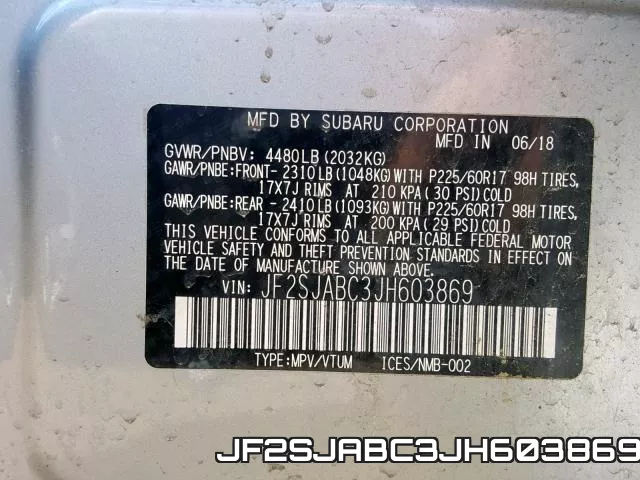 JF2SJABC3JH603869 фото 2