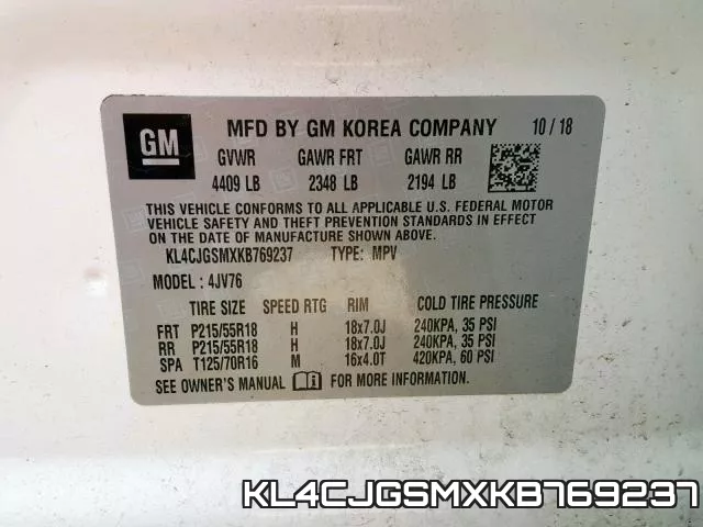 KL4CJGSMXKB769237 фото 2