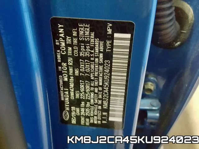 KM8J2CA45KU924023 фото 2
