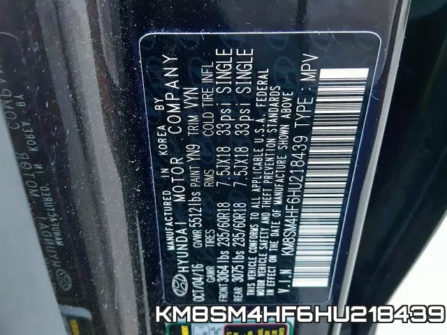 KM8SM4HF6HU218439 фото 2