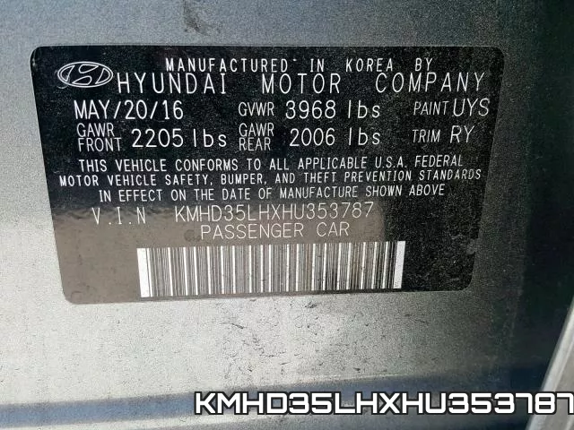 KMHD35LHXHU353787 фото 2