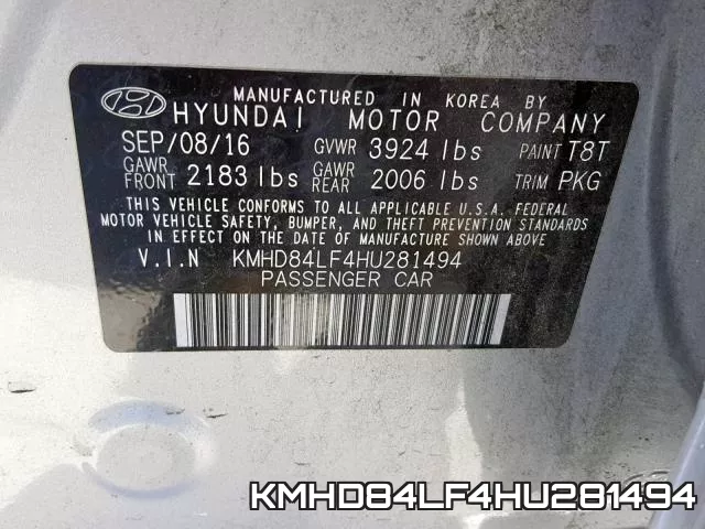 KMHD84LF4HU281494 фото 2