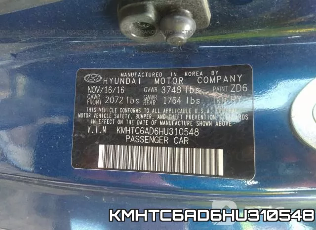 KMHTC6AD6HU310548 фото 10