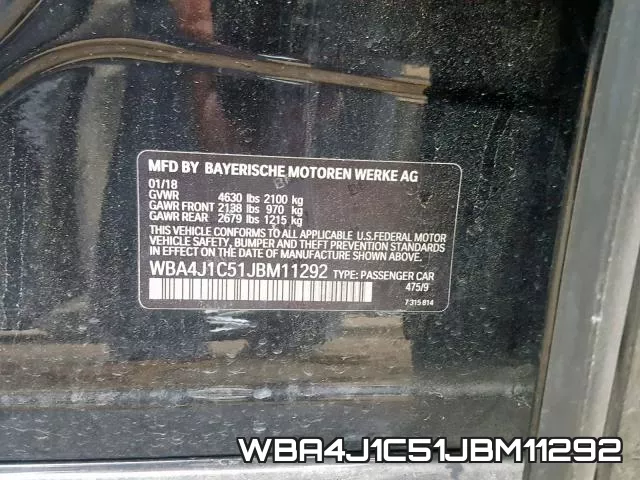 WBA4J1C51JBM11292 фото 2
