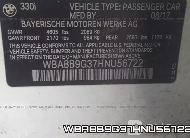 WBA8B9G37HNU56722 фото 10