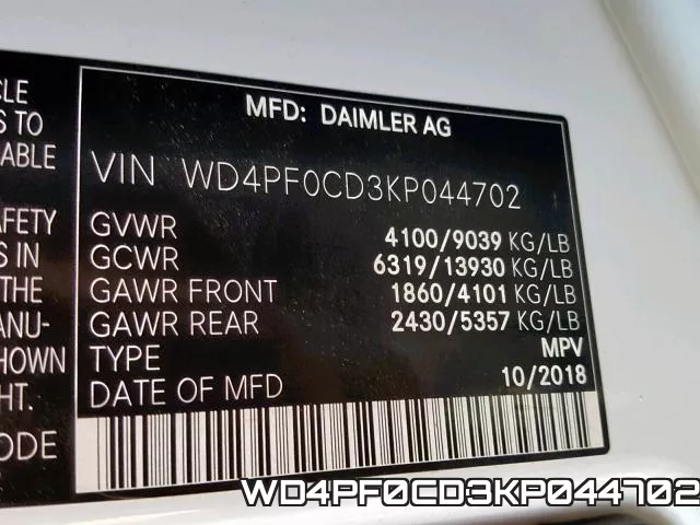 WD4PF0CD3KP044702 фото 2