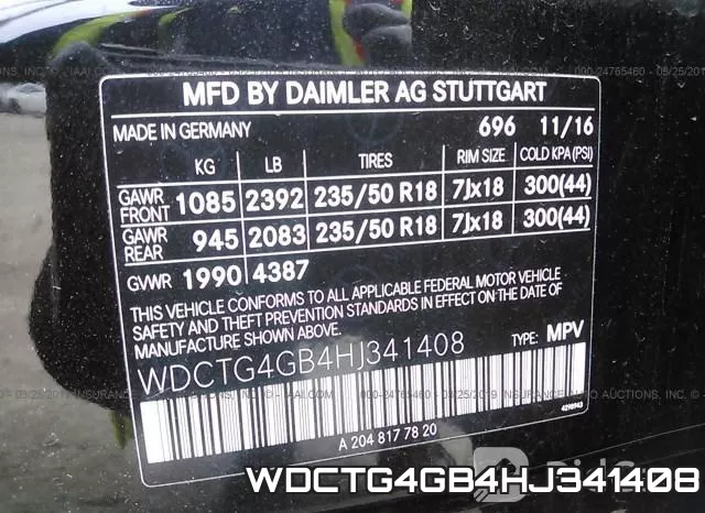 WDCTG4GB4HJ341408 фото 10