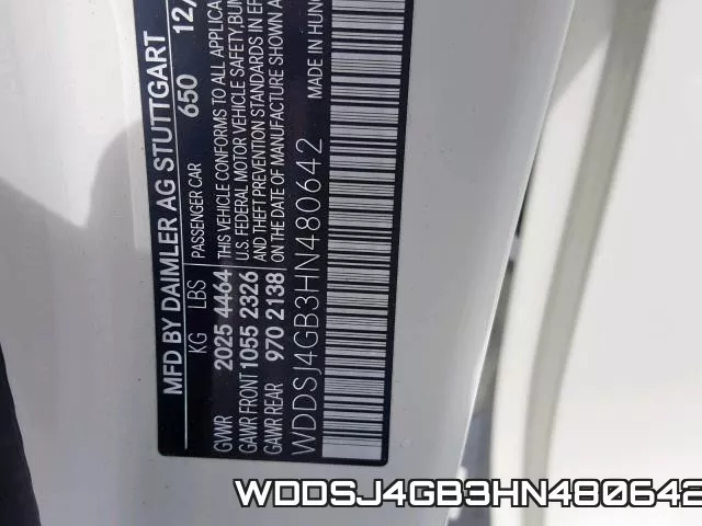 WDDSJ4GB3HN480642 фото 2