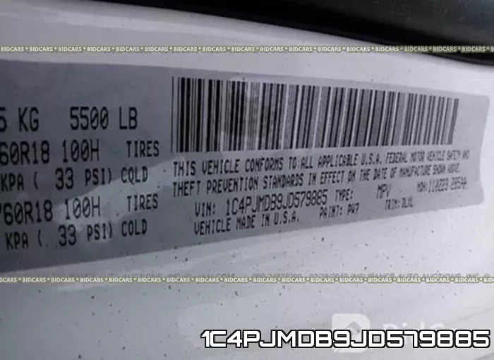 1C4PJMDB9JD579885 фото 10