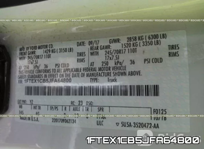 1FTEX1CB5JFA64800 фото 10