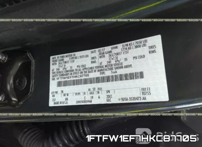 1FTFW1EF7HKC87705 фото 10