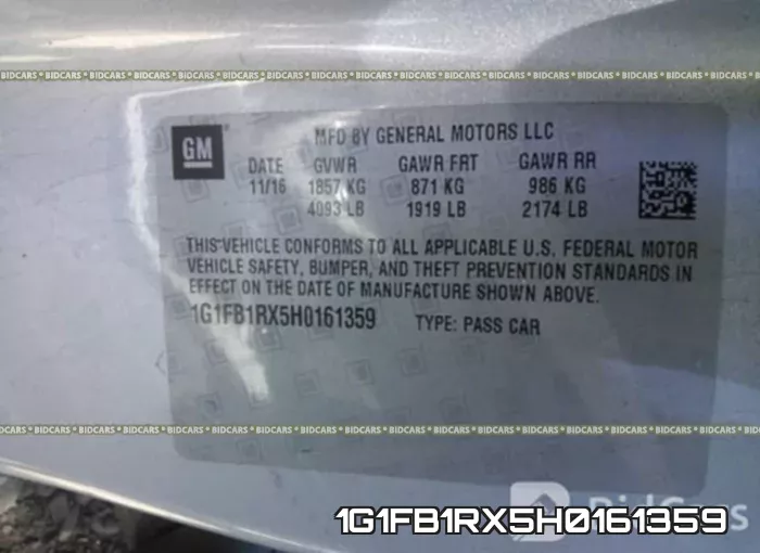 1G1FB1RX5H0161359 фото 10