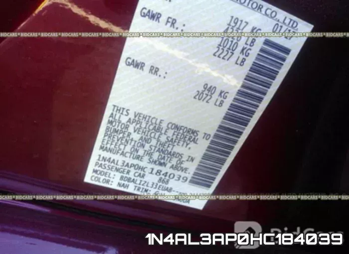 1N4AL3AP0HC184039 фото 10