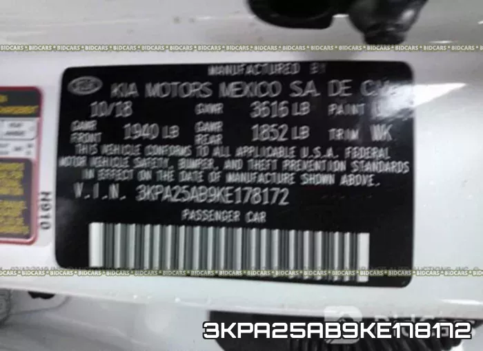 3KPA25AB9KE178172 фото 10