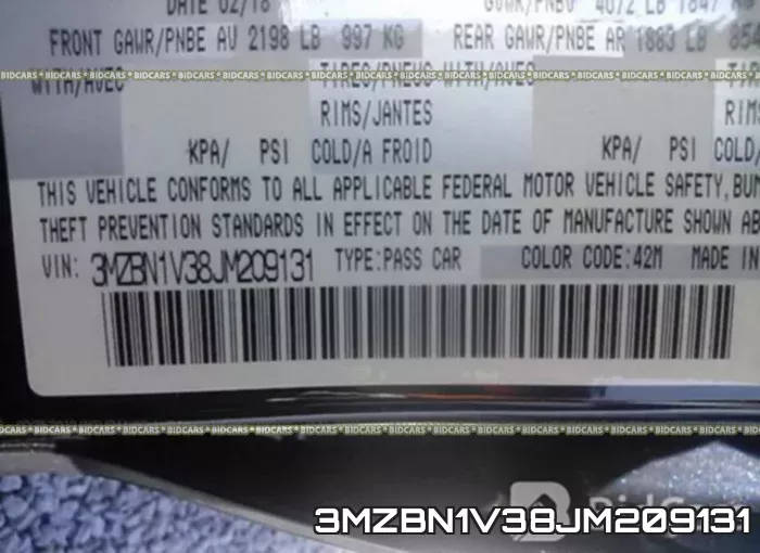 3MZBN1V38JM209131 фото 10