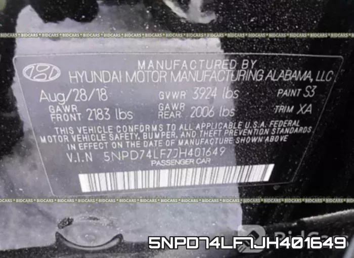 5NPD74LF7JH401649 фото 10