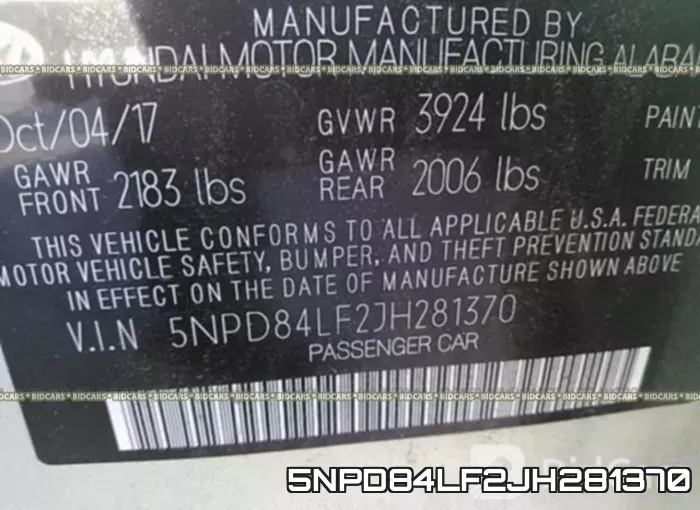 5NPD84LF2JH281370 фото 10