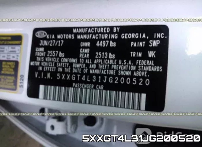 5XXGT4L31JG200520 фото 10