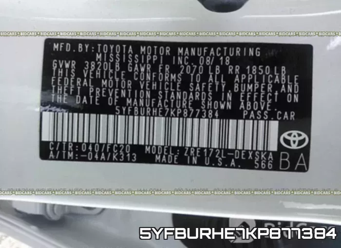 5YFBURHE7KP877384 фото 10