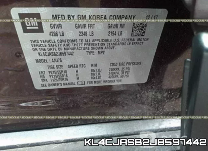 KL4CJASB2JB597442 фото 10