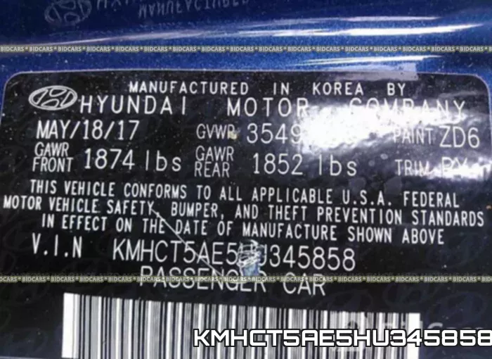 KMHCT5AE5HU345858 фото 10