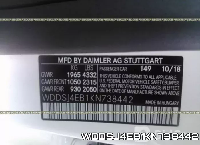 WDDSJ4EB1KN738442 фото 10