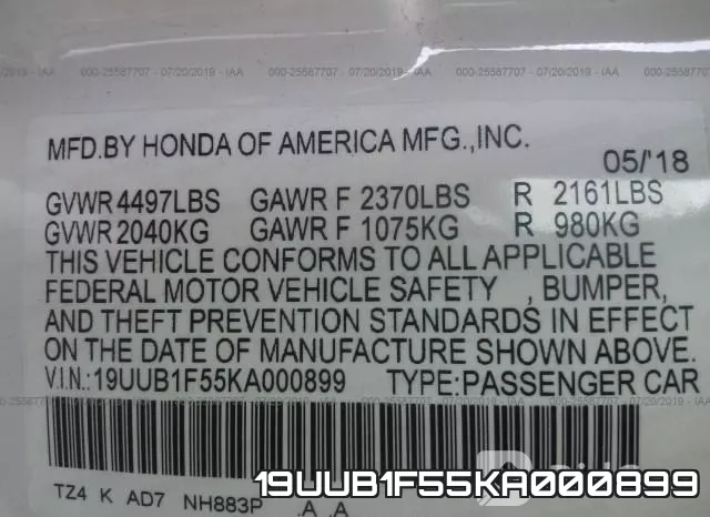 19UUB1F55KA000899 фото 10