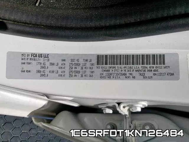 1C6SRFDT1KN726484 фото 2