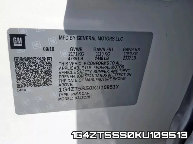 1G4ZT5SS0KU109513 фото 2