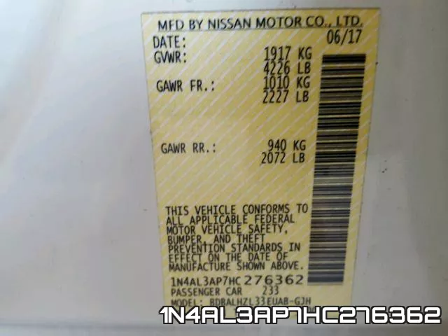 1N4AL3AP7HC276362 фото 2