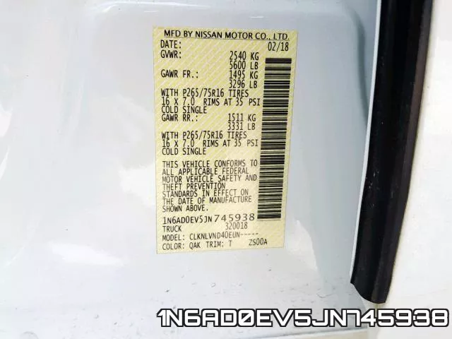 1N6AD0EV5JN745938 фото 2