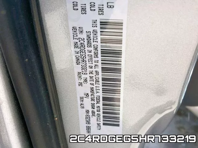 2C4RDGEG5HR733219 фото 2