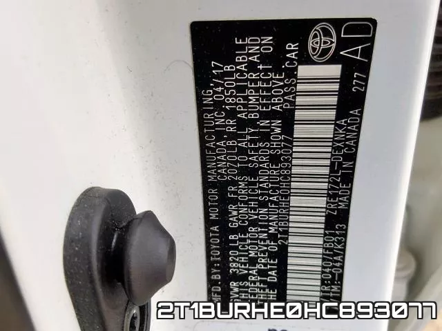 2T1BURHE0HC893077 фото 2