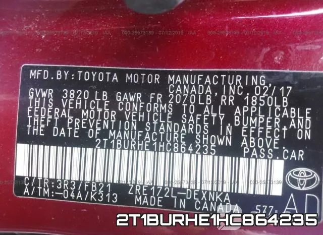2T1BURHE1HC864235 фото 10