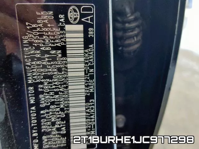 2T1BURHE1JC977298 фото 2