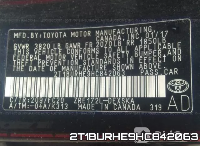 2T1BURHE9HC842063 фото 10