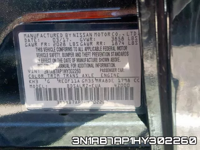 3N1AB7AP1HY302260 фото 2