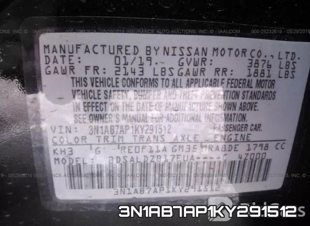 3N1AB7AP1KY291512 фото 10