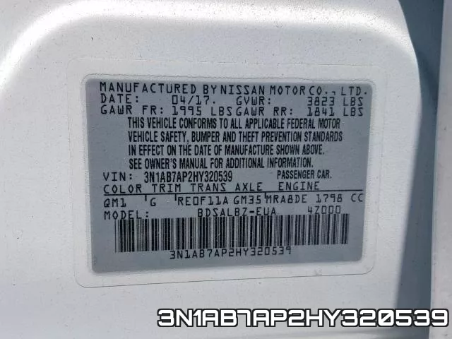3N1AB7AP2HY320539 фото 2