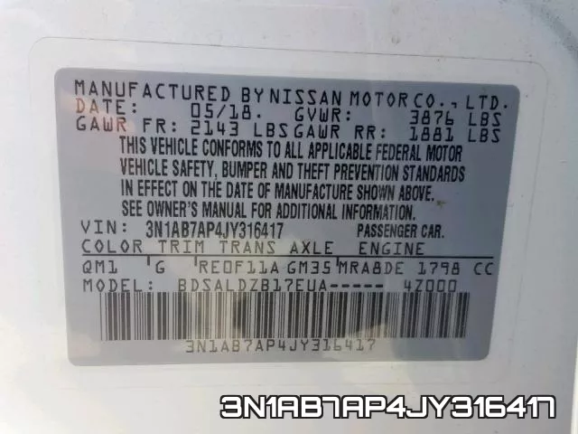 3N1AB7AP4JY316417 фото 2