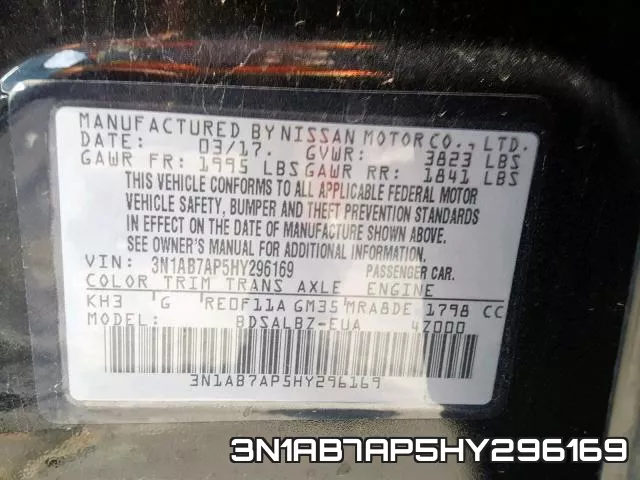 3N1AB7AP5HY296169 фото 2