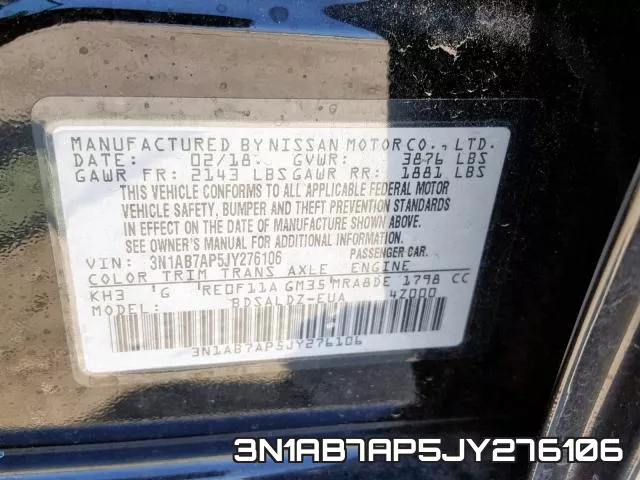 3N1AB7AP5JY276106 фото 2